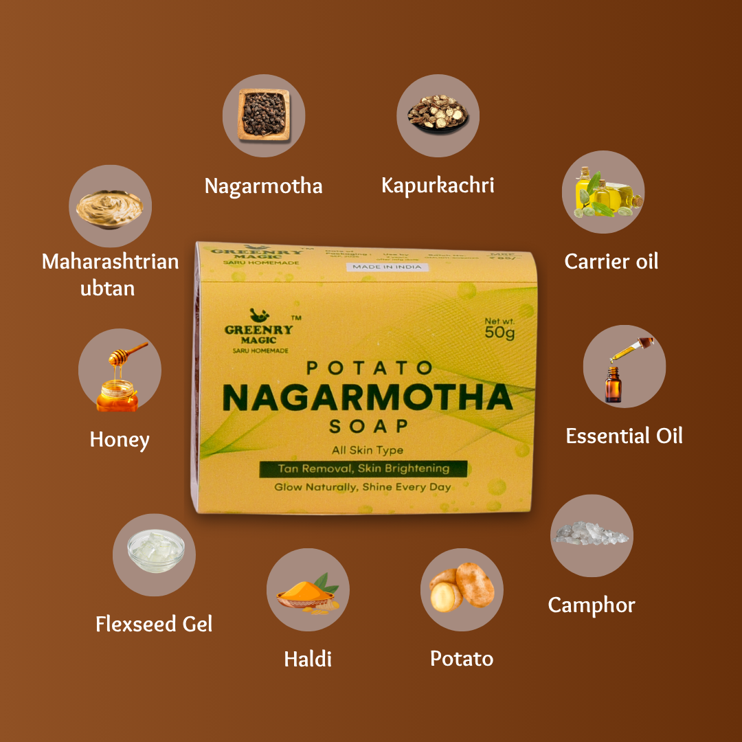 Greenry Magic Potato Nagarmotha Soap – Brighten, Clarify & Refresh Naturally