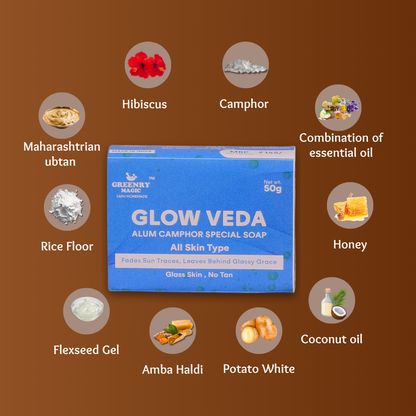 Greenry Magic Glow Veda Alum Camphor Special Soap – Purify, Refresh & Restore Natural Glow