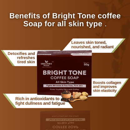 Greenry Magic Bright Tone Coffee Soap – Energize, Brighten & Refresh Naturally