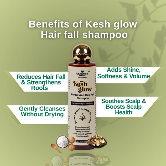 Greenry Magic Kesh Glow Herbal Anti Hair Fall Shampoo – Strength, Shine & Herbal Care