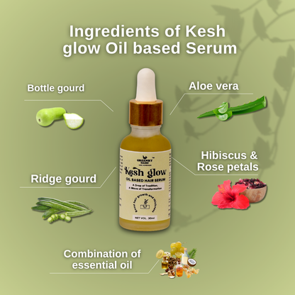 Greenry Magic Kesh Glow Oil-Based Hair Serum – Shine, Strength & Smoothness in Every Drop