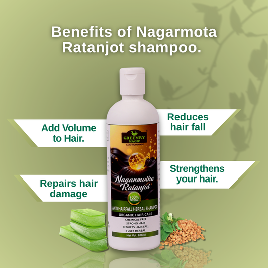 Greenry Magic Nagarmotha Ratanjot Anti Hairfall Herbal Shampoo – Strengthen & Revive Naturally