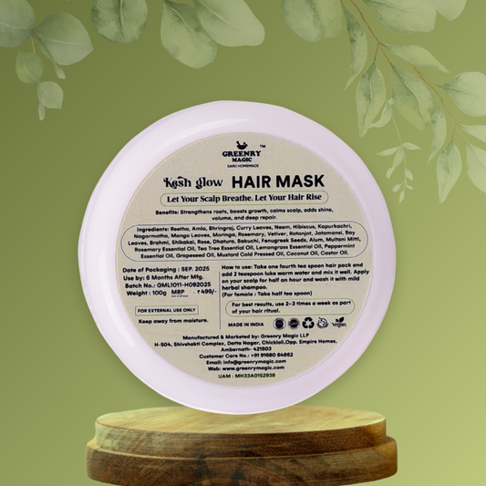 Kesh Glow Hair Pack  
  Herbal Hair Pack for Hair Growth and Scalp Nourishment , dandruff,hair regrowth , chemical free, alopecia, homemade oil ,cold pressed oil, Hairfall 