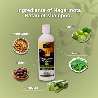 Greenry Magic Nagarmotha Ratanjot Anti Hairfall Herbal Shampoo – Strengthen & Revive Naturally