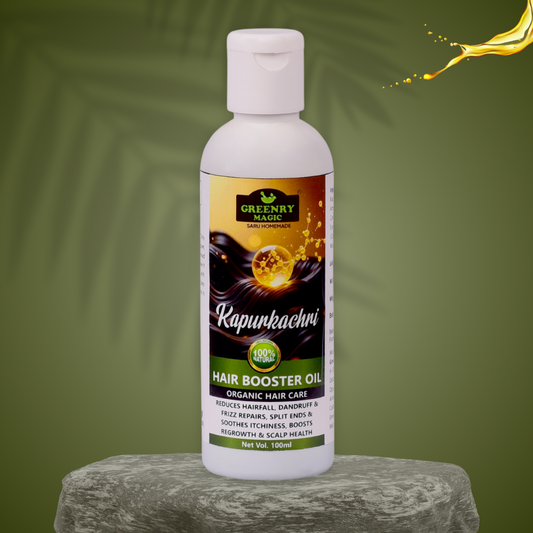 Kapurkachri Hair Booster Oil  
  Kapurkachri Herbal Hair Oil for Volume and Root Strength , alopecia, regrowth,cold pressed oil, homemade oil, Hair,ganjapan ,takal ,kesh galna ,rukhe sukhe baal ,baal girna ,baal tutna ,rusi ,do muhe baal, broad hair line
