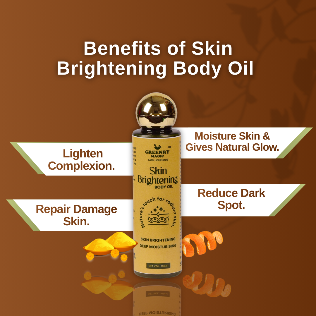 Greenry Magic Skin Brightening Body Oil – Deep Nourishment for Radiant, Glowing Skin