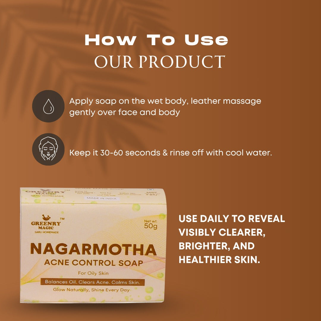 Greenry Magic Nagarmotha Acne Control Soap – Purify, Clear & Balance Naturally