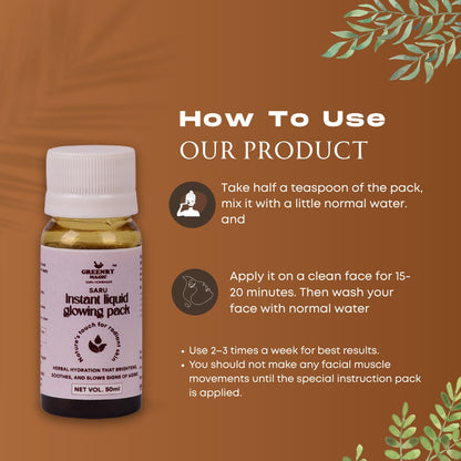 Greenry Magic Saru Instant Liquid Glowing Pack – Instant Radiance & Herbal Brightening